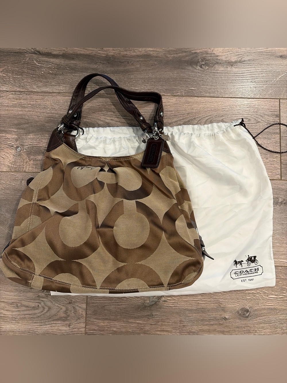 Coach Madison Maggie Op Art Signature Canvas Shoulder Bag